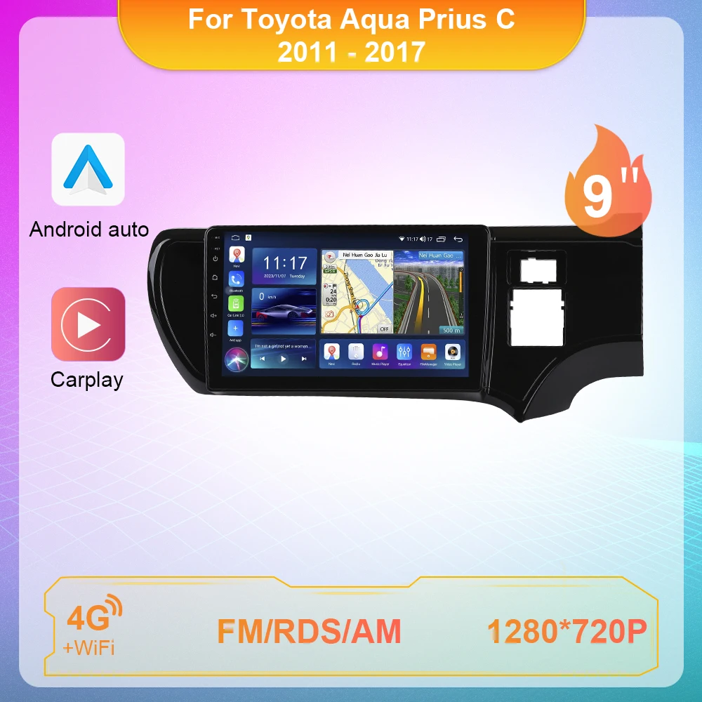 

Car Stereo Multimedia Audio Video Player For Toyota Aqua Prius C 2011 2017 DSP GPS Navigation Carplay 2 din Android Auto Radio