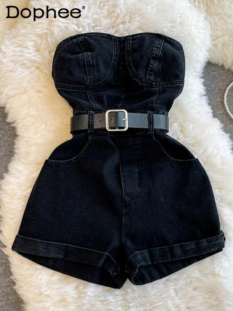 Fashion Tube Top Shorts Jumpsuit Female Spring Summer Retro Off-Neck Fashion Wide-Leg Workwear Overalls Womens Clothing
Fashion Tube Top Shorts Jumpsuit Female Spring Summer Retro Off-Neck Fashion Wide-Leg Workwear Overalls Womens Clothing
