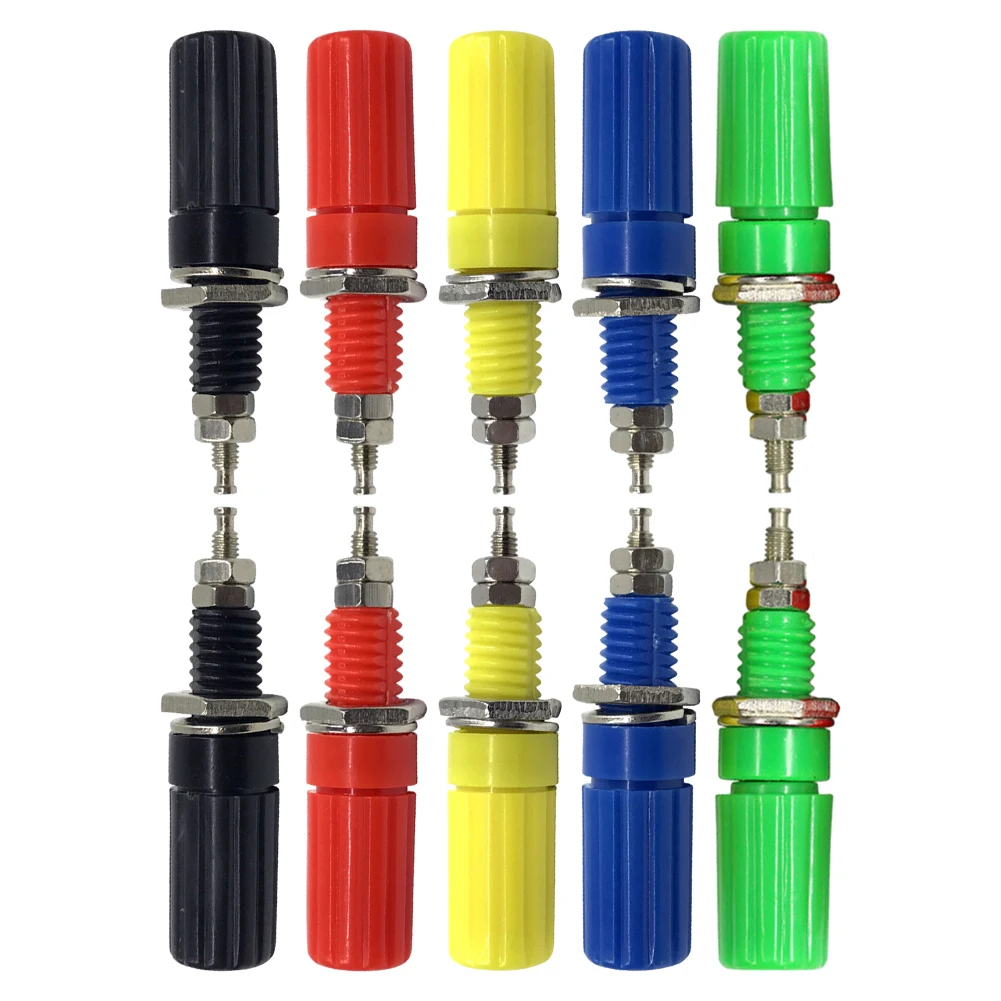 Easy to Use Connector Terminal 10PCS 4MM Banana Socket Binding Post Banana Plug Copper Material Suitable for Audio Power
Easy to Use Connector Terminal 10PCS 4MM Banana Socket Binding Post Banana Plug Copper Material Suitable for Audio Power