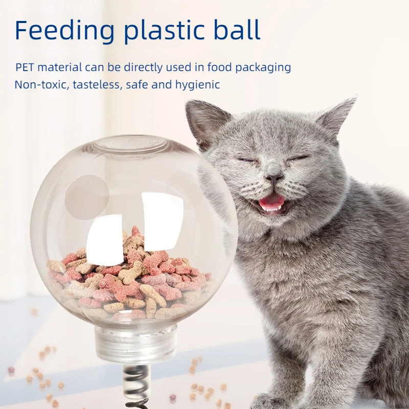 

Cats Toy Pet Interactive Leaky Food Dispenser Spring Suction Cup Tumbler Treats Ball Stick Toy Tension Elastic Accessories