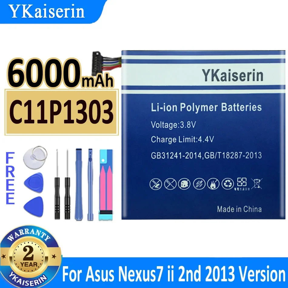 6000mAh C11P1303 Replacement Battery For Asus Google For Nexus 7" 7 II 2 2nd Gen 2013 ME571 ME57K ME57KL K009 K008
6000mAh C11P1303 Replacement Battery For Asus Google For Nexus 7" 7 II 2 2nd Gen 2013 ME571 ME57K ME57KL K009 K008