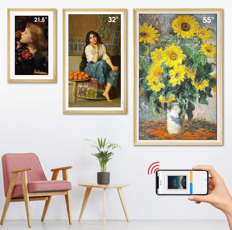 21.5'' 28 32 43 49'' NFT Art Oil Picture 2K Display Video Screen Wood WIFI APP Android Digital Photo Frame
21.5'' 28 32 43 49'' NFT Art Oil Picture 2K Display Video Screen Wood WIFI APP Android Digital Photo Frame