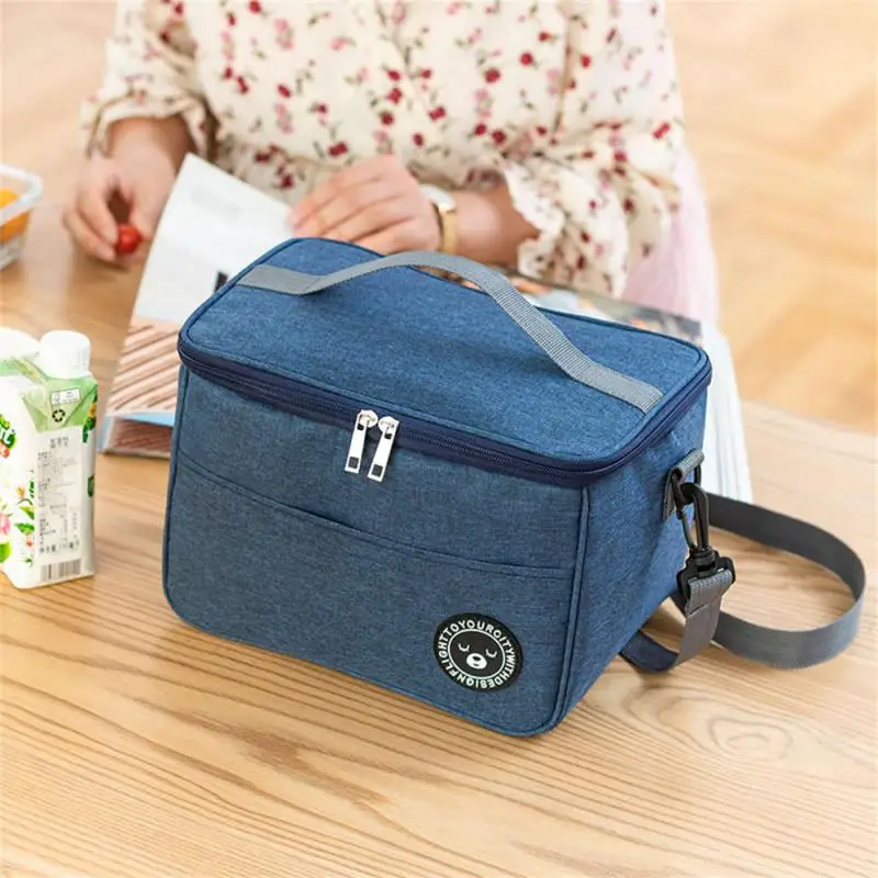 

Portable Lunch Bag Food Thermal Box Durable Waterproof Office Cooler Lunchbox With Shoulder Strap Organizer Insulated Case