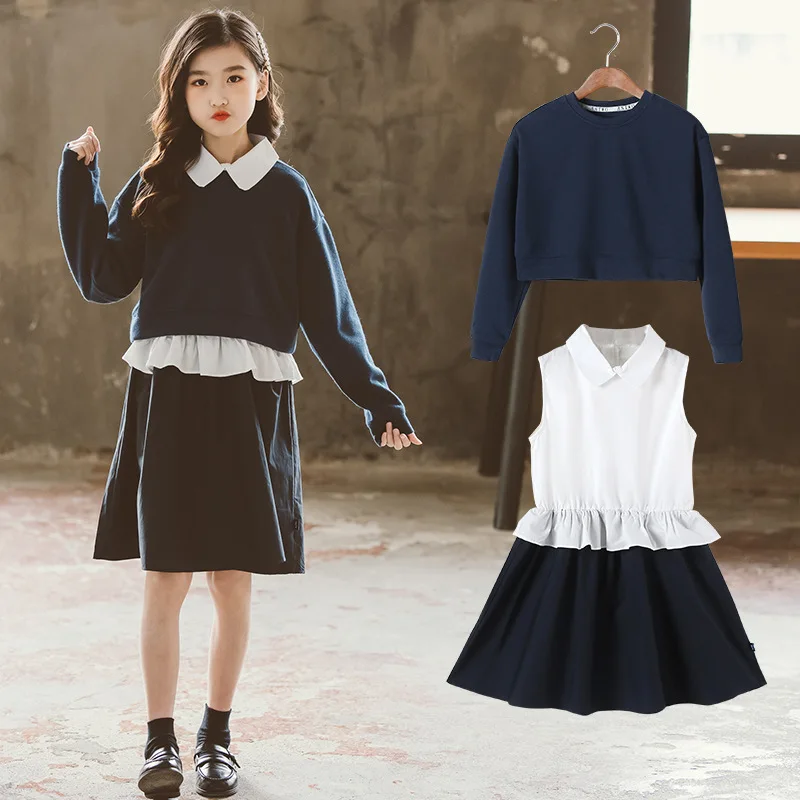 Kids Clothes Girls Spring Autumn pure color Dress + Blouse 2 Pcs Suit Teenage Girl Children's Clothing Sets 4 to 14 Years Old
Kids Clothes Girls Spring Autumn pure color Dress + Blouse 2 Pcs Suit Teenage Girl Children's Clothing Sets 4 to 14 Years Old
