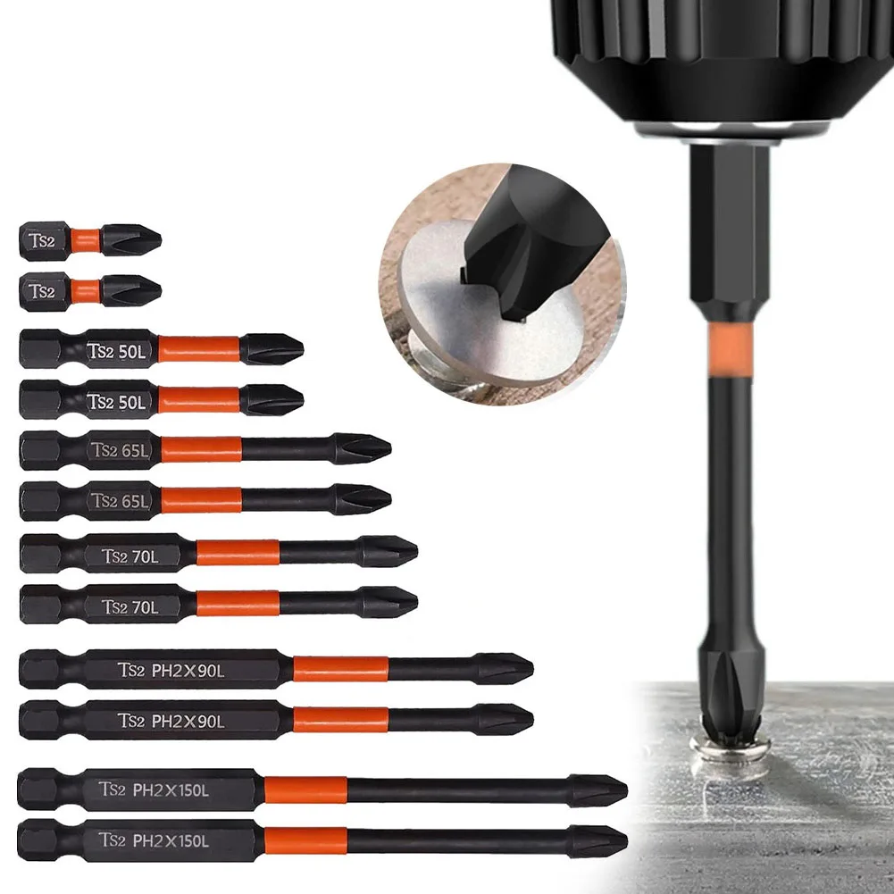 12pcs Cross Screwdriver Bit Magnetic Batch Head 25-150mm PH2 Impact Screwdrivers Bit Non-slip Electric Drill Bit Hand Tools
12pcs Cross Screwdriver Bit Magnetic Batch Head 25-150mm PH2 Impact Screwdrivers Bit Non-slip Electric Drill Bit Hand Tools