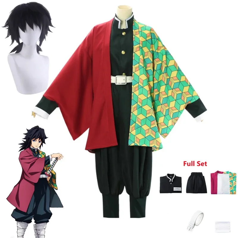 

Косплей-костюм для женщин и мужчин из аниме «Демон», кимоно «no Yaiba Tomioka Giyuu», униформа на Хэллоуин
