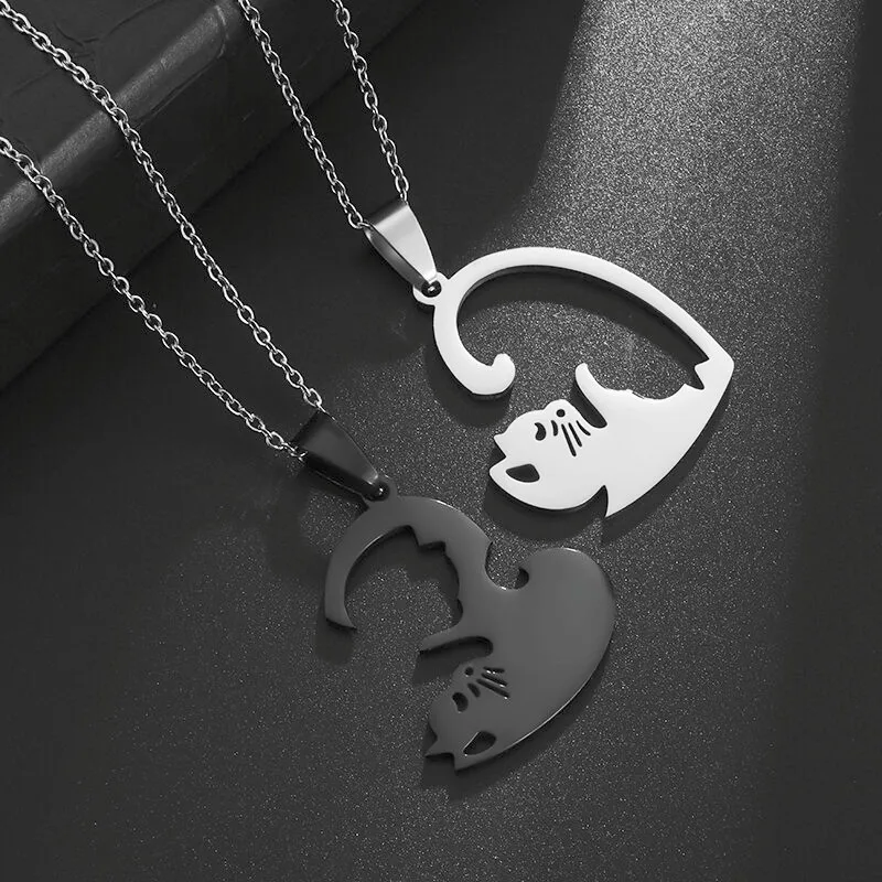

European and American Romantic Couple Daily Cat Pendant Necklace Men and Women Anniversary Gift Pendant