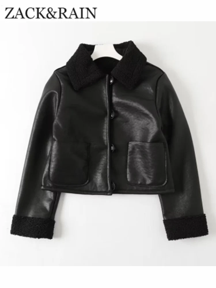 ZACK RAIN Women Black Single-breasted Lapel Jacket 2022 Autumn Winter Ladies Lamb Woolen Short Jacket Female Thick Outwear
ZACK RAIN Women Black Single-breasted Lapel Jacket 2022 Autumn Winter Ladies Lamb Woolen Short Jacket Female Thick Outwear