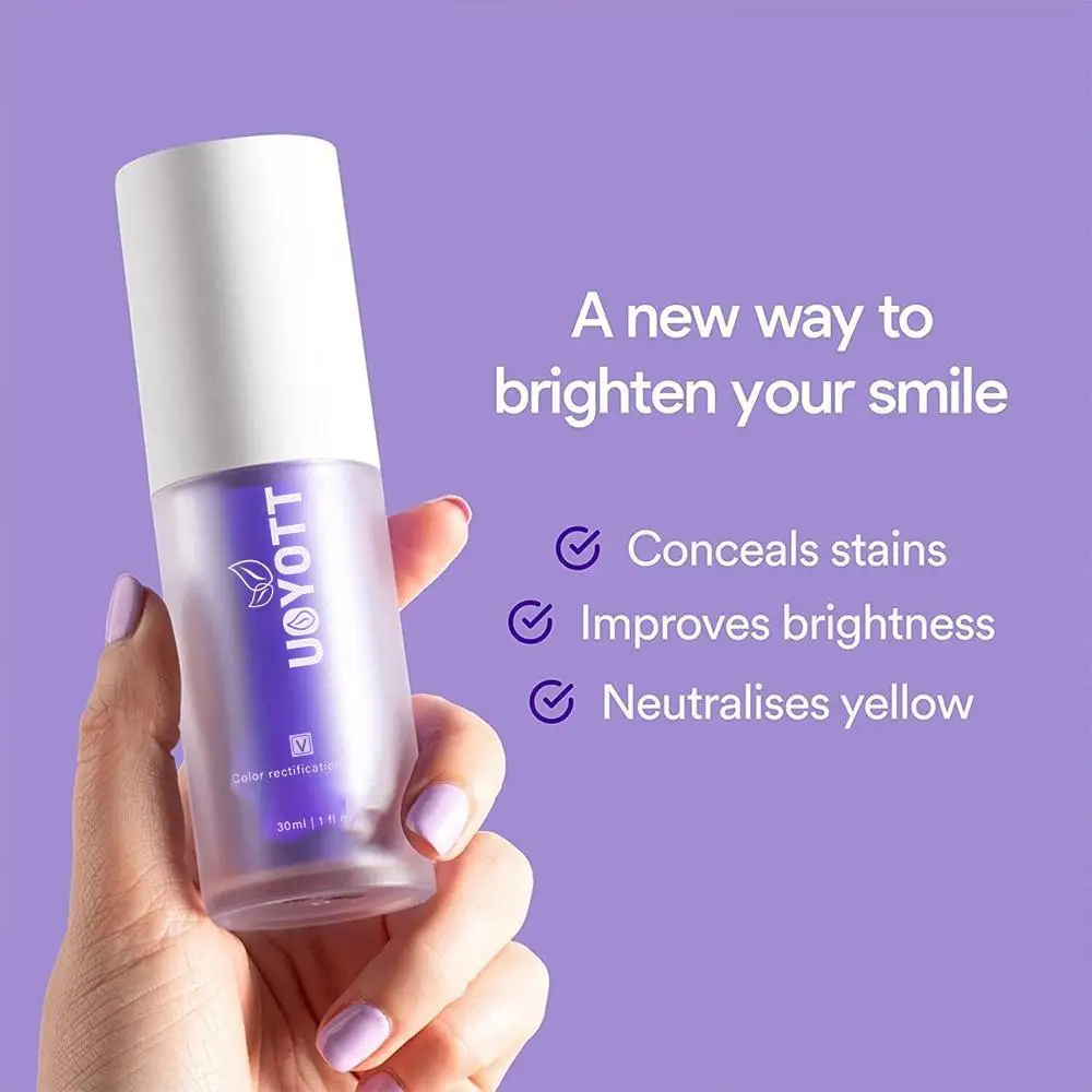

30ml Tooth Cleansing Mousse Purple Bottled Press Toothpaste Cleansing Teeth Dental Whitens Removal Stains Refreshes Breath D5O6