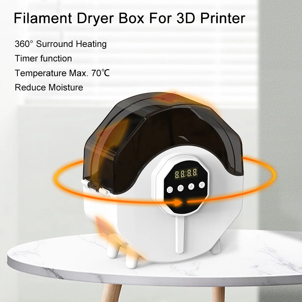 

3D Printer Filament Dryer Box Highest 70℃ PLA ABS PVA 1.75mm/2.85mm/3mm Drying Filaments Storage Box Holder For 3D Printer FDM