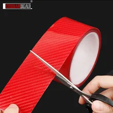 5D red Carbon Fiber Car Wrap Film Vinyl Automotive Wrap Film Car Sill Protection Film Anti- Fits Door Edge Guards Sill Protector