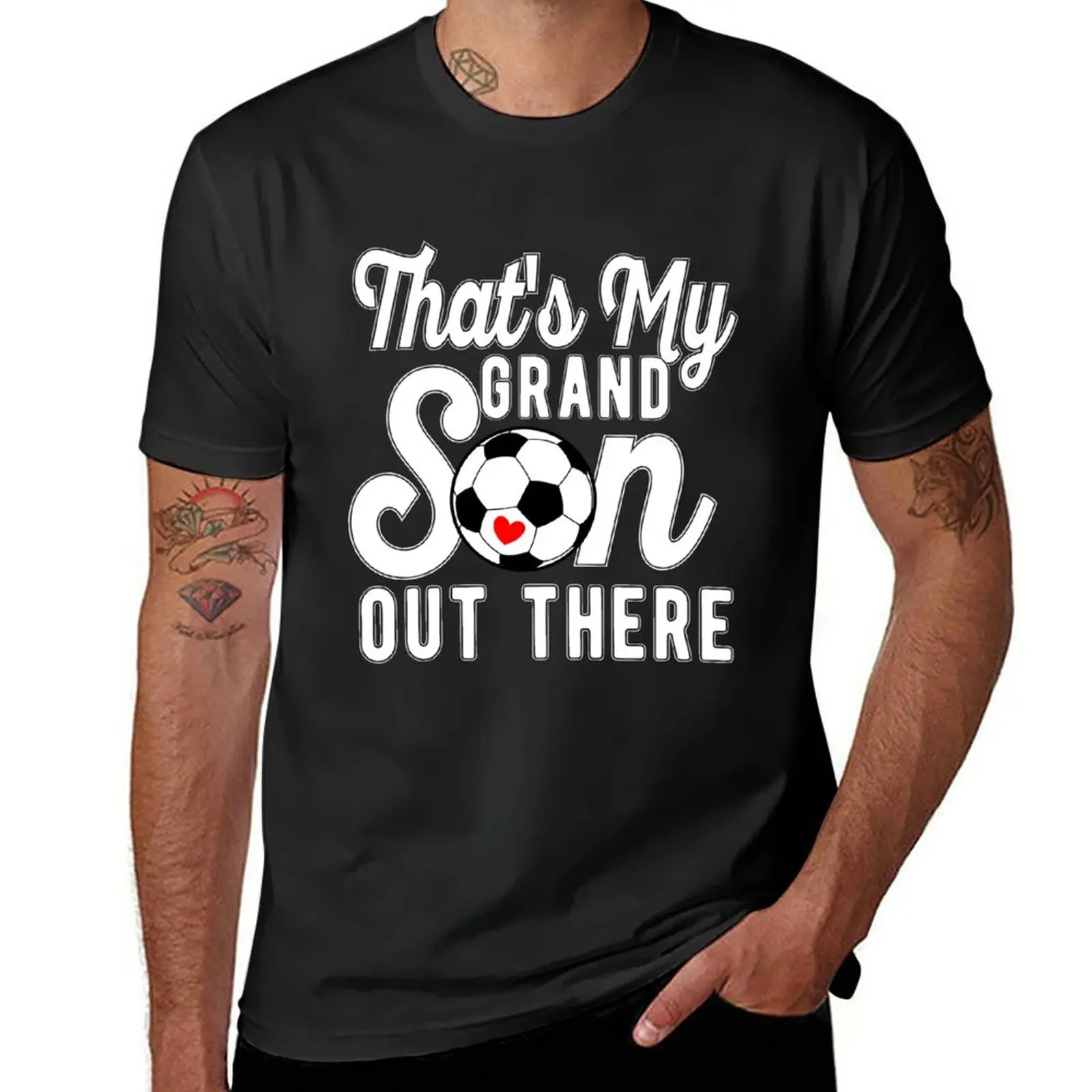 

New Football Soccer Player Grandma Grandpa That's My Grandson Out There Gift T-Shirt cute tops mens funny t shirts