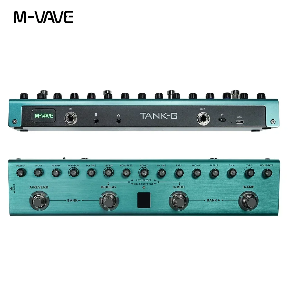 

M-VAVE Tank-G Guitar Multi-Effects Pedal Rechargeable 36 Presets 9 Preamp Slots 8 IR Cab Slots 3 Modulation/Delay/Reverb Effects