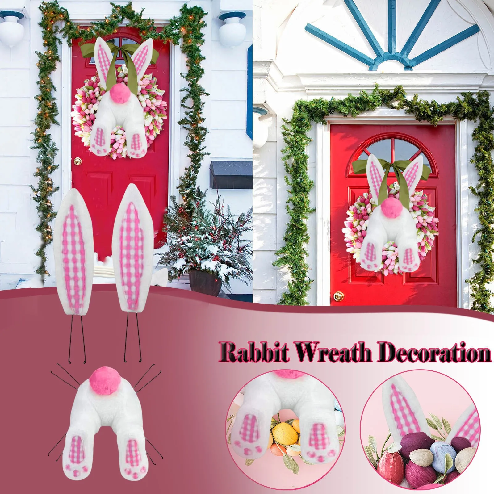 Набор украшений в виде кролика с ушками, пасхальные украшения, милая гирлянда для входной двери, домашний декор, весеннее уличное настенное украшение для дома
Набор украшений в виде кролика с ушками, пасхальные украшения, милая гирлянда для входной двери, домашний декор, весеннее уличное настенное украшение для дома