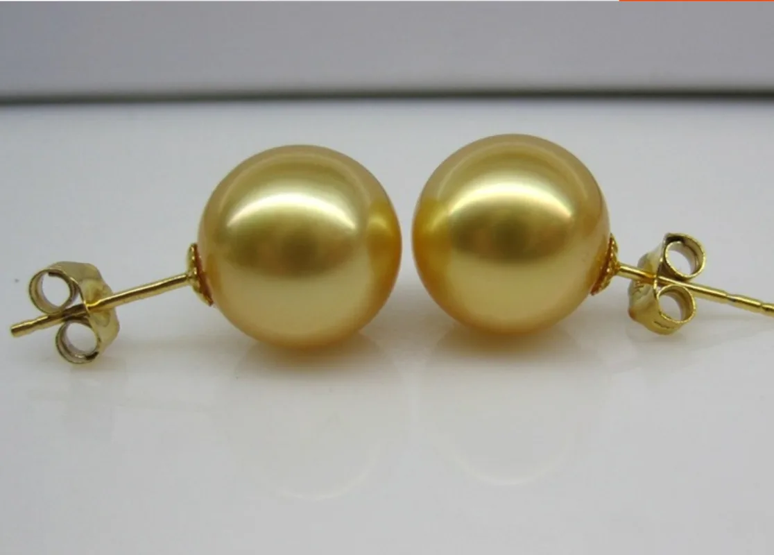 Pair of 9-10mm Gold Perfect Round Pearl Stud Earrings for Women Simple Wedding Party Jewelry Accessories Dangle ,hook 012
Pair of 9-10mm Gold Perfect Round Pearl Stud Earrings for Women Simple Wedding Party Jewelry Accessories Dangle ,hook 012