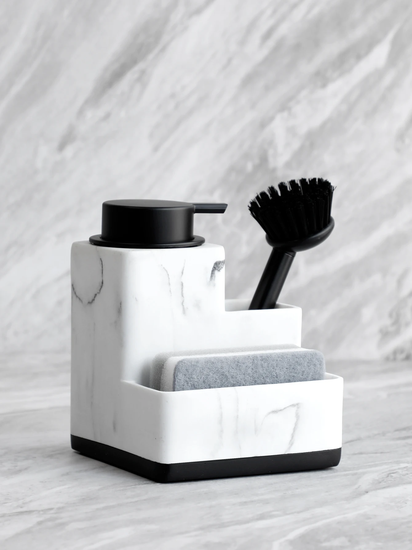 Kitchen Soap Dispenser with 3-in-1 Sponge Holder Set for Sink Caddy, Hand Soap and Dish Soap Dispenser with Brush Marble Look
Kitchen Soap Dispenser with 3-in-1 Sponge Holder Set for Sink Caddy, Hand Soap and Dish Soap Dispenser with Brush Marble Look