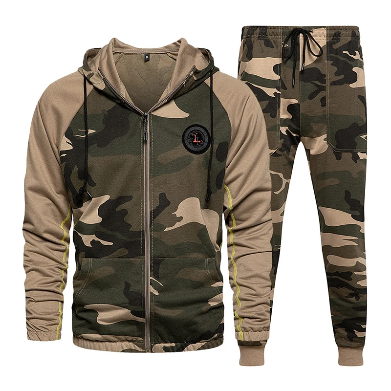 2 Pieces Sets men Camouflage Tracksuit Male Hooded Zipper Sportswear Men's Hoodie+Sweatpants Casual Jogging Patchwork Sport Set
2 Pieces Sets men Camouflage Tracksuit Male Hooded Zipper Sportswear Men's Hoodie+Sweatpants Casual Jogging Patchwork Sport Set