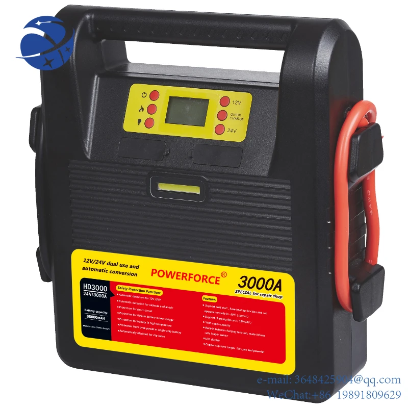 YYHC Heavy Duty Power Station Jump Starter Car Booster 68000 mAh Peak 3000 Amps 3000a 2000a 4000a Power Bank for 12v 24v Cars
YYHC Heavy Duty Power Station Jump Starter Car Booster 68000 mAh Peak 3000 Amps 3000a 2000a 4000a Power Bank for 12v 24v Cars