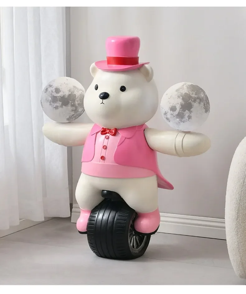 Modern Light Luxury Living Room Creative Floor-standing Bear Ornaments Lamp Panel Sofa Storage Tray High-end Home Decoration Modern Light Luxury Living Room Creative Floor-standing Bear Ornaments Lamp Panel Sofa Storage Tray High-end Home Decoration