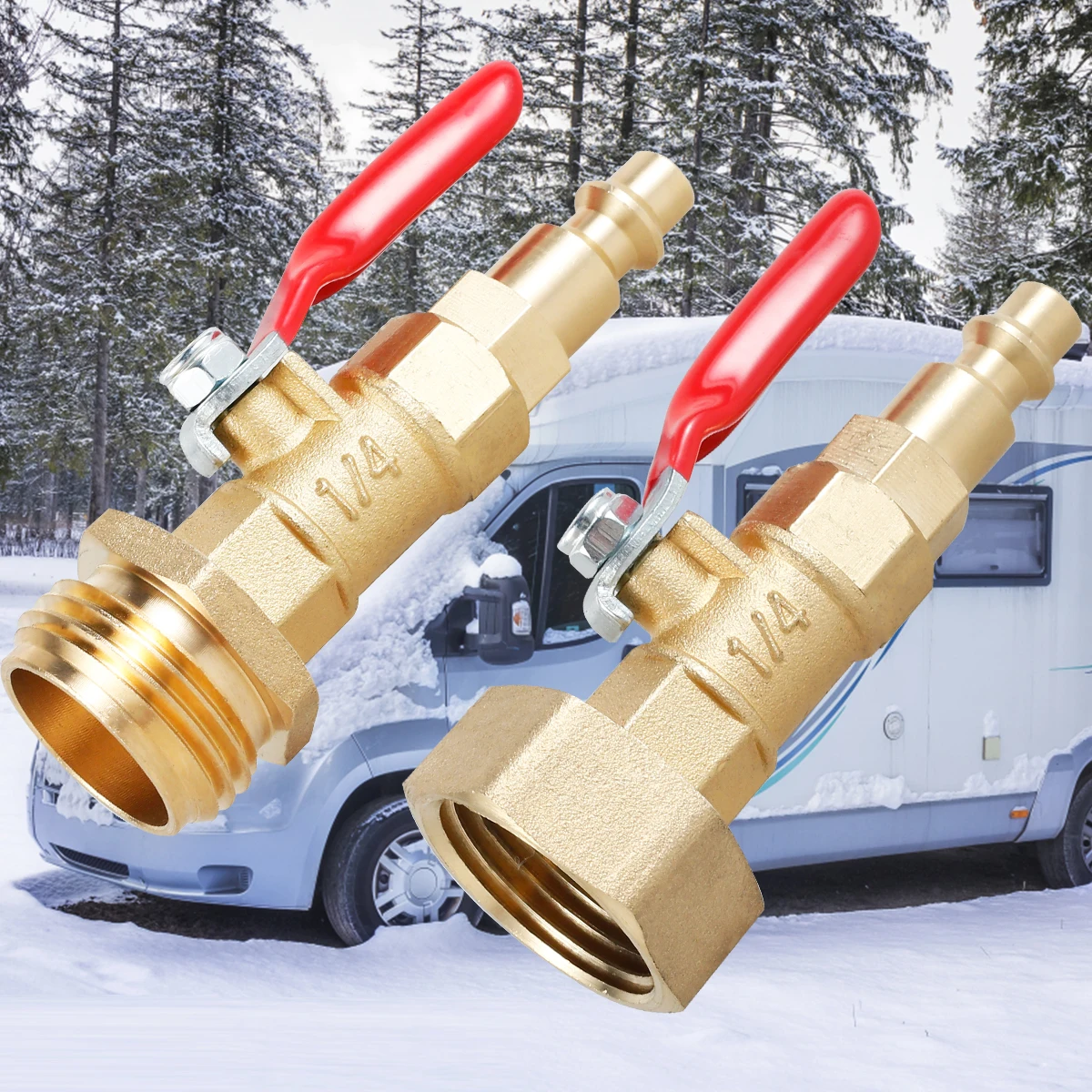 Комплект адаптеров для воздуходувки RV Winterize, сверхмощный латунный набор для зимнего RV, прочный адаптер для дождевателя RV, прочный для быстрого крепления 1/4 дюйма
Комплект адаптеров для воздуходувки RV Winterize, сверхмощный латунный набор для зимнего RV, прочный адаптер для дождевателя RV, прочный для быстрого крепления 1/4 дюйма
