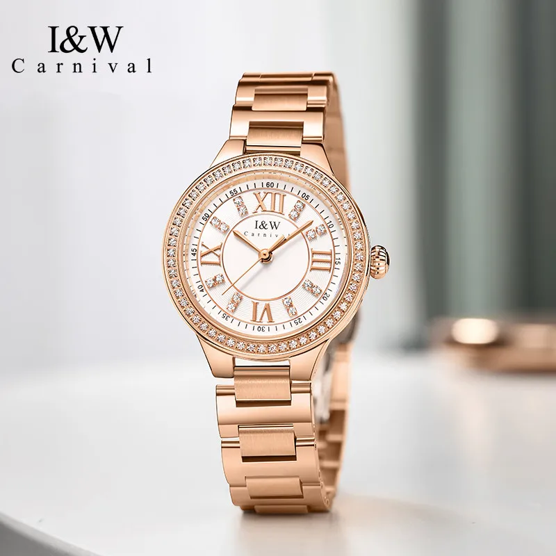 Reloj Mujer CARNIVAL Brand Fashion Quartz Watch for Women Ladies Luxury Rose Gold Silver Wristwatch Waterproof 2023 Montre Femme
Reloj Mujer CARNIVAL Brand Fashion Quartz Watch for Women Ladies Luxury Rose Gold Silver Wristwatch Waterproof 2023 Montre Femme
