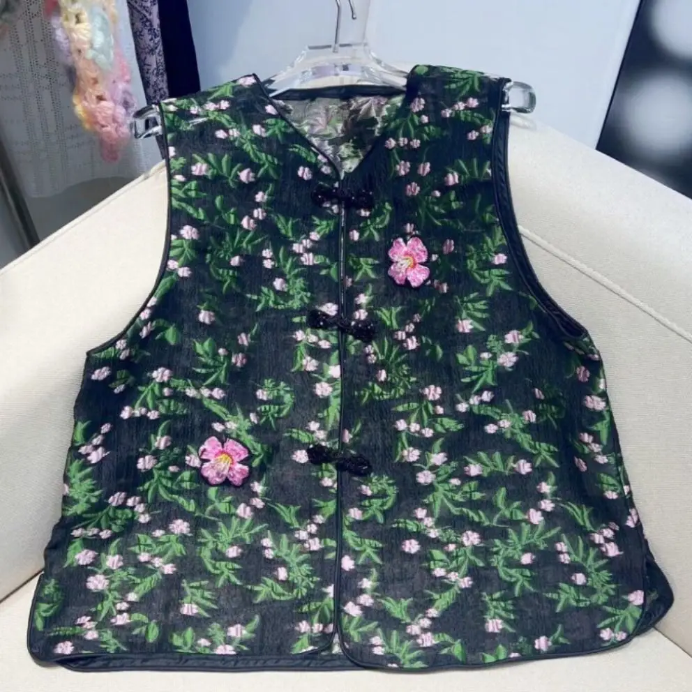 High Quality Women's 2023 New Organza Handmade Embroidery Cherry Blossom Vest Ladies Streetwear Tank Top
High Quality Women's 2023 New Organza Handmade Embroidery Cherry Blossom Vest Ladies Streetwear Tank Top