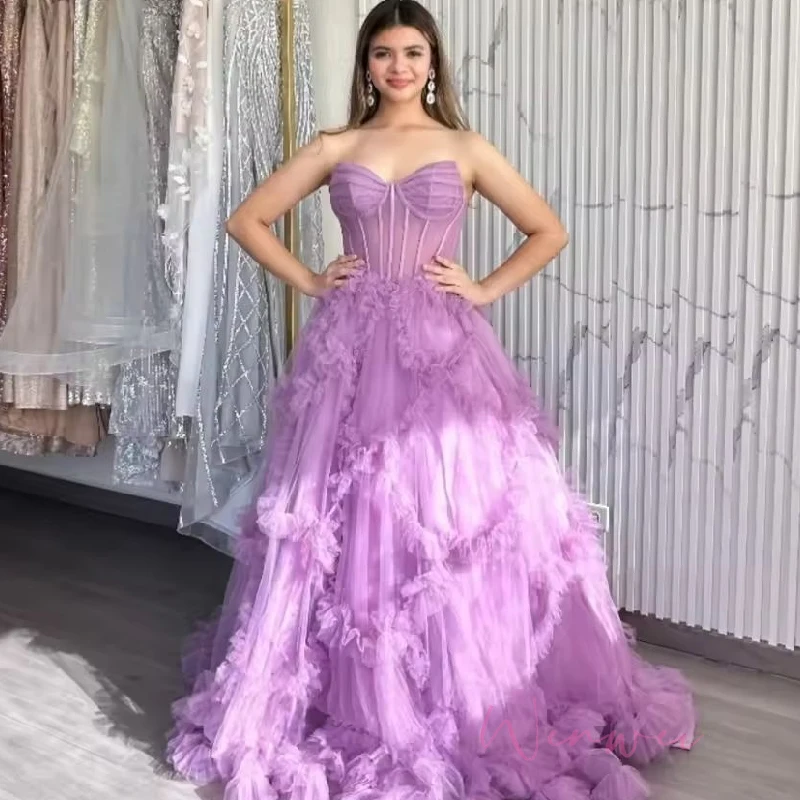 Customized Party Dresses Floor-Length Prom Dress Strapless Backless Sleeveless robes de soirée Mesh Fabric Sleeveless 2025 1 Scb11363b9329475a9d81f1d642d40661j