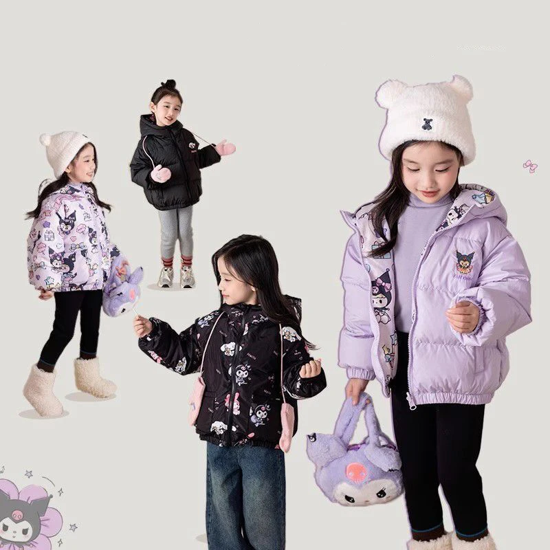 Детский пуховик Sanrio Kuromi, зимнее теплое пальто с подкладкой, хлопковая куртка с капюшоном для девочек, Двусторонняя куртка с аниме игрушками для детей, подарки
Детский пуховик Sanrio Kuromi, зимнее теплое пальто с подкладкой, хлопковая куртка с капюшоном для девочек, Двусторонняя куртка с аниме игрушками для детей, подарки