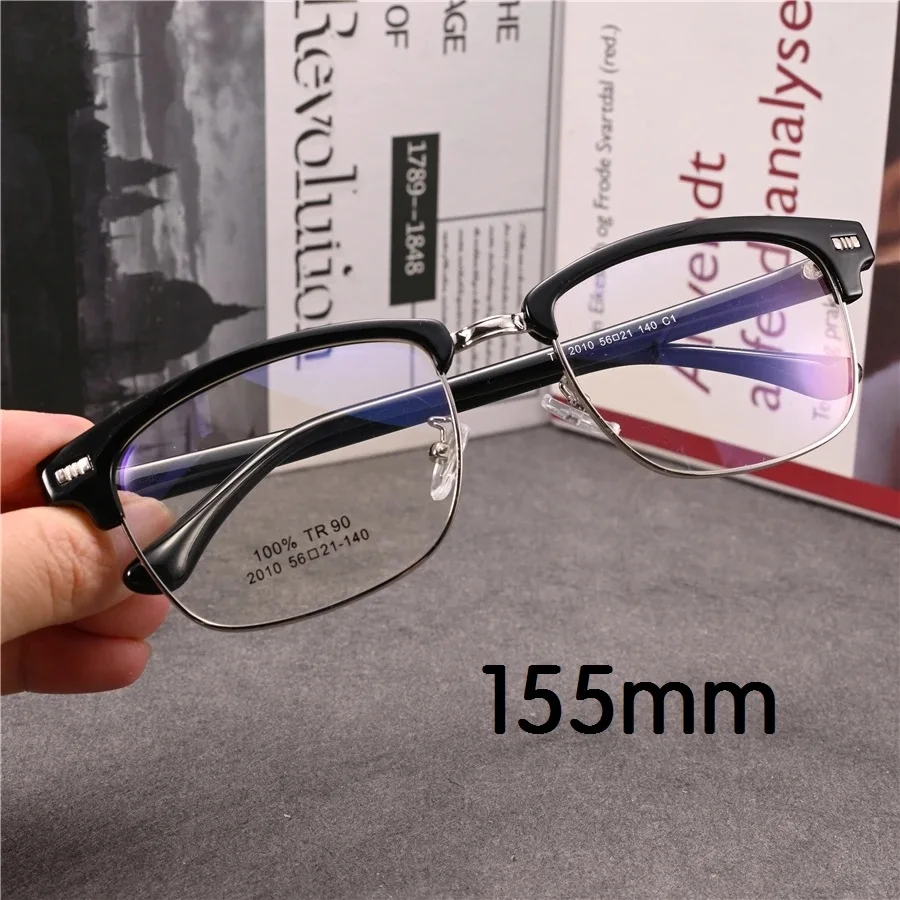 

Vazrobe 155mm Oversized Eyeglasses Frame Male Semi Rimless Glasses Men Big Large Spectacles for Prescription Eyebrow Square