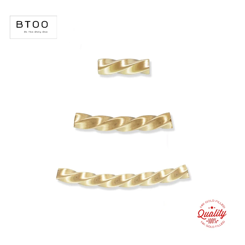 

Real 14K Gold Filled Curved Twist Square Tube Curve Connector Jewelry for DIY Bracelet Necklace Bar Connector Making Jewelry