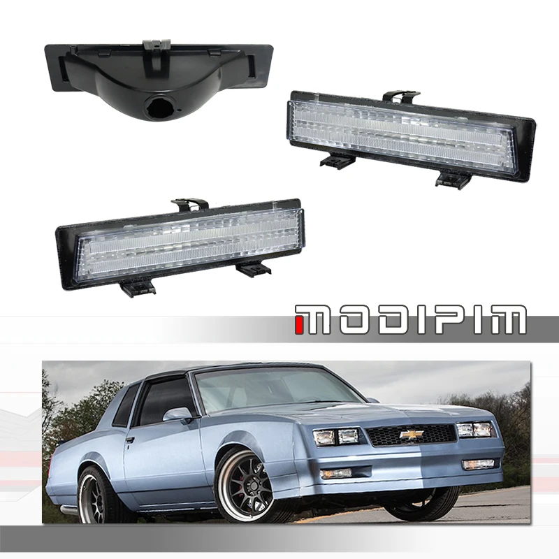 

Car Front Bumper Turn Signal Light DRL Housings Kit For 1981 1982 1983 1984 1985 1986 1987 1988 Monte Carlo SS, No Bulb / Socket