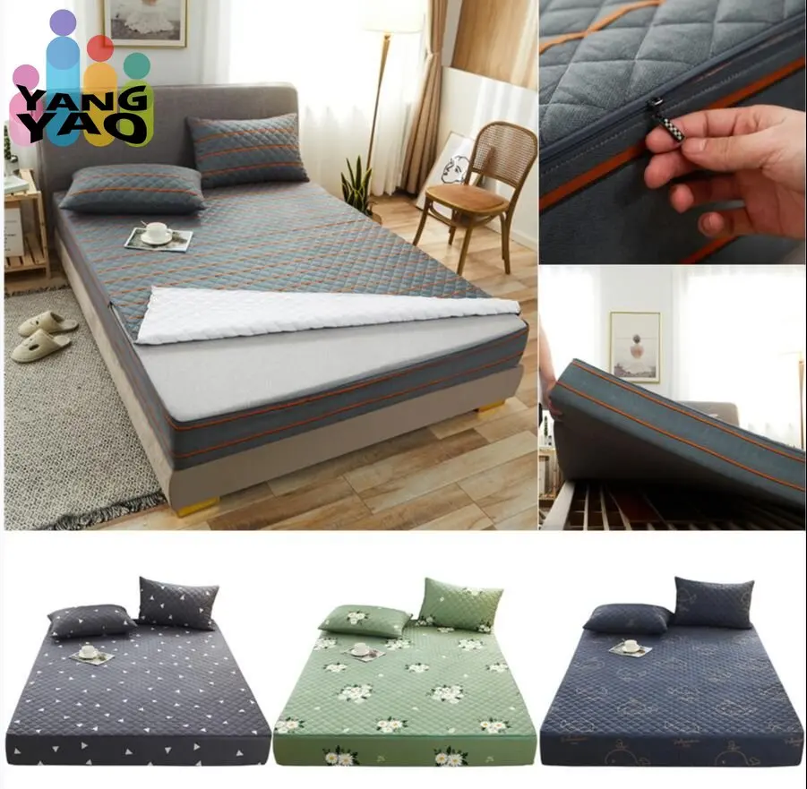 Printing Quilted Cotton Mattress Cover With Zipper Bedspread Mattress Cover Soft King Queen Tatami Bed Dust Cover Customizable
Printing Quilted Cotton Mattress Cover With Zipper Bedspread Mattress Cover Soft King Queen Tatami Bed Dust Cover Customizable