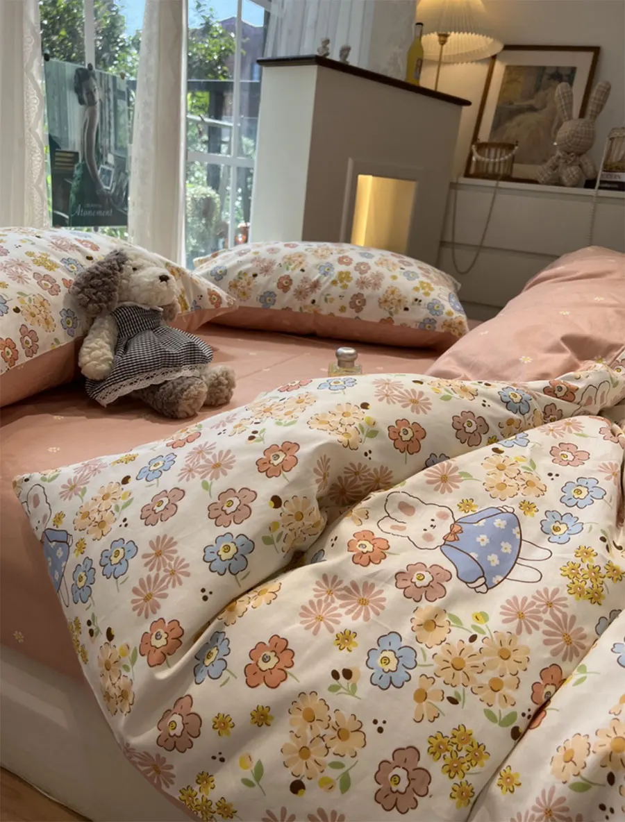 Romantic pastoral flower rabbit bedding set,twin full queen king colorful cotton home textile bed sheet pillow case quilt cover
Romantic pastoral flower rabbit bedding set,twin full queen king colorful cotton home textile bed sheet pillow case quilt cover