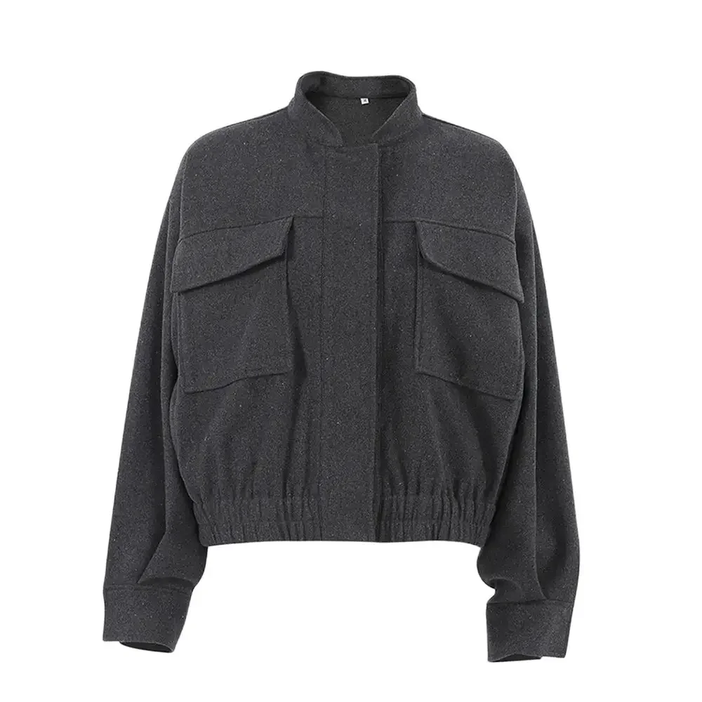 2024 Autumn Winter Women Loose Solid Black Jacket Long Sleeve Female Baseball Coat Fashion Casual Ladies Minimalism Overcoat 
2024 Autumn Winter Women Loose Solid Black Jacket Long Sleeve Female Baseball Coat Fashion Casual Ladies Minimalism Overcoat