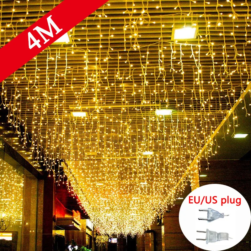 EU 220V Christmas Garland LED Curtain Icicle String Lights Holiday Lighting Outdoor Garden Street Decorative Wedding Party
EU 220V Christmas Garland LED Curtain Icicle String Lights Holiday Lighting Outdoor Garden Street Decorative Wedding Party