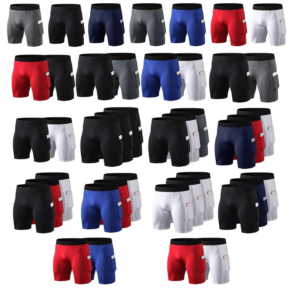 

Шорты мужские для бега и фитнеса, облегающие быстросохнущие баскетбольные тренировочные штаны с карманами