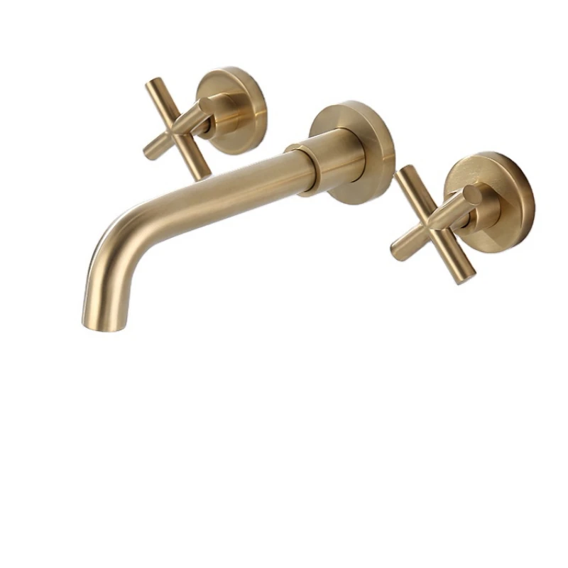 New Original Brushed Gold Wall Mounted Hot Cold Double Handle Basin Bathtub Faucet for Bathroom
New Original Brushed Gold Wall Mounted Hot Cold Double Handle Basin Bathtub Faucet for Bathroom