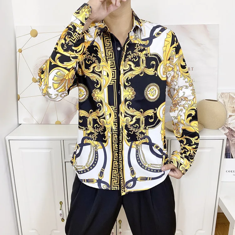 Luxury Royal Shirt Men Casual Slim Fit Long Sleeve Mens Floral Printed Shirt Manga Longa Prom Party Shirt Camisas De Hombre
Luxury Royal Shirt Men Casual Slim Fit Long Sleeve Mens Floral Printed Shirt Manga Longa Prom Party Shirt Camisas De Hombre