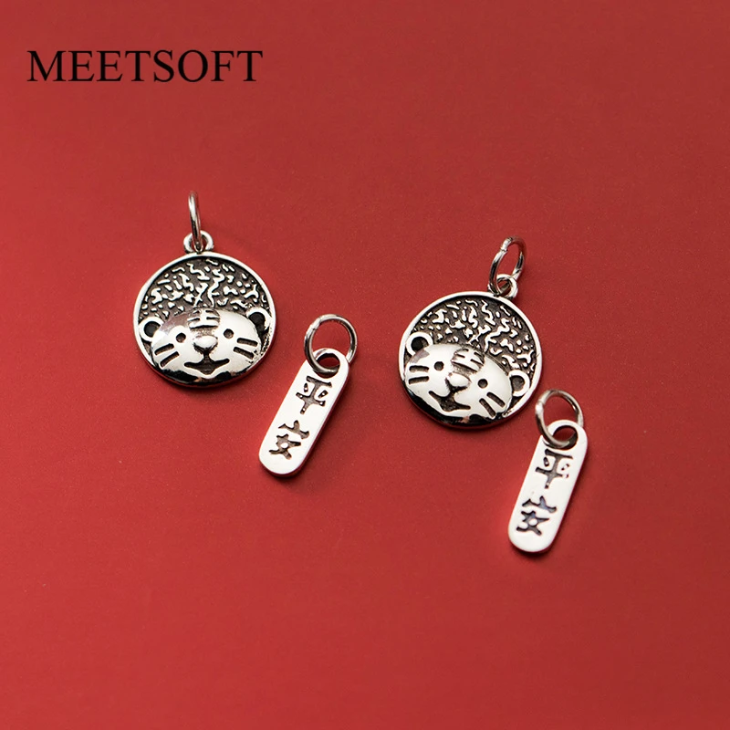 MEETSOFT 925 Sterling Silver Tiger Round Printing Square Card Safety Pendant Charms of DIY Handmade Making Bracelet Supplies
MEETSOFT 925 Sterling Silver Tiger Round Printing Square Card Safety Pendant Charms of DIY Handmade Making Bracelet Supplies