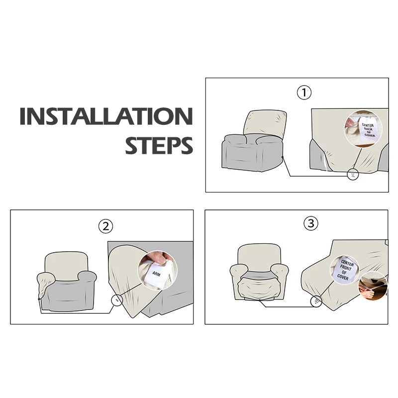 Housse de fauteuil inclinable en PU étanche, couleur unie, pour fauteuil Relax, garçon, 1 siège, pour salon Housse de fauteuil inclinable en PU étanche, couleur unie, pour fauteuil Relax, garçon, 1 siège, pour salon