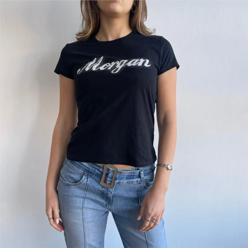 2000s letter printed Punk Clothing Vintage Y2k basic Baby Tees Girls Gothic Emo Kpop Summer Black Short Sleeve Tops
2000s letter printed Punk Clothing Vintage Y2k basic Baby Tees Girls Gothic Emo Kpop Summer Black Short Sleeve Tops