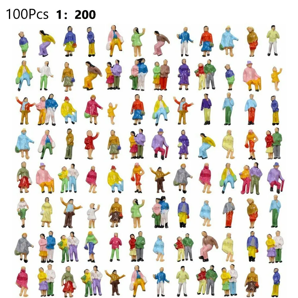 100 шт Окрашенные фигуры масштаб 1:200, модели людей, миниатюрные фигурки в масштабе N, окрашенные сцены, моделирование людей, разные позы
100 шт Окрашенные фигуры масштаб 1:200, модели людей, миниатюрные фигурки в масштабе N, окрашенные сцены, моделирование людей, разные позы