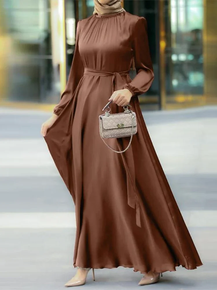 

Осеннее женское платье-абайя, мусульманское платье, индийские Абайи, Рамадан, однотонное женское платье, мусульманский кафтан, длинное платье, платья, 2024