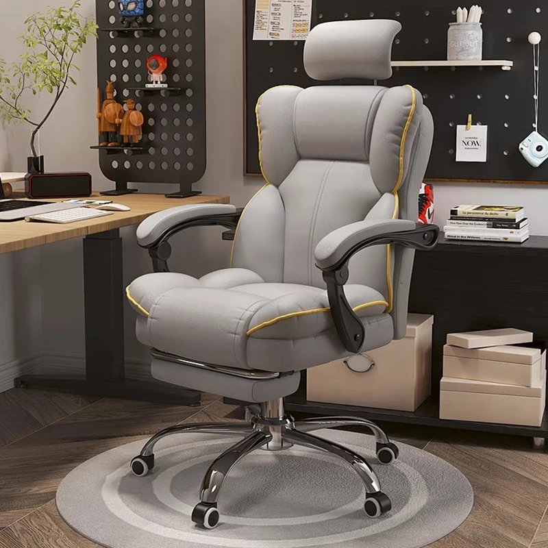 High Back Office Chairs Home Computer Arm Lazy Comfortable Leather Rolling Chair Gaming Silla De Oficina Luxury Furnitures
High Back Office Chairs Home Computer Arm Lazy Comfortable Leather Rolling Chair Gaming Silla De Oficina Luxury Furnitures