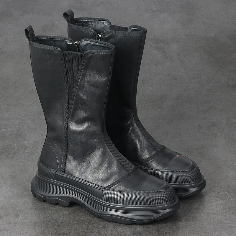 British Leather Men's Boots Wear-resistant Knight Boots All-in-one Mid-length Casual Long Boots Comfortable Men's Fashion Shoes
British Leather Men's Boots Wear-resistant Knight Boots All-in-one Mid-length Casual Long Boots Comfortable Men's Fashion Shoes