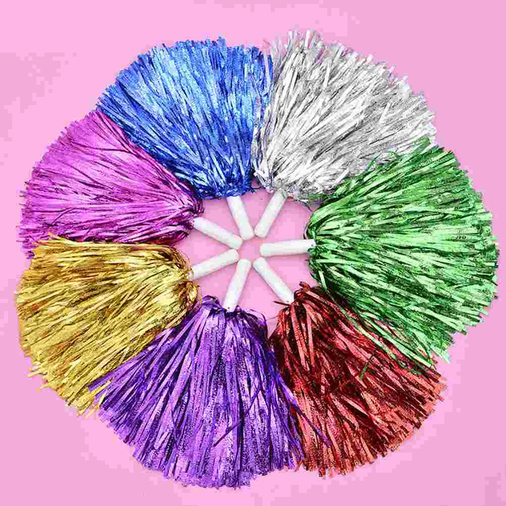 

6Pcs Plastic Cheerleader Cheerleading Pom Poms Party Costume Accessory Set Ball Dance Fancy Dress Party Sports Pompoms Cheer