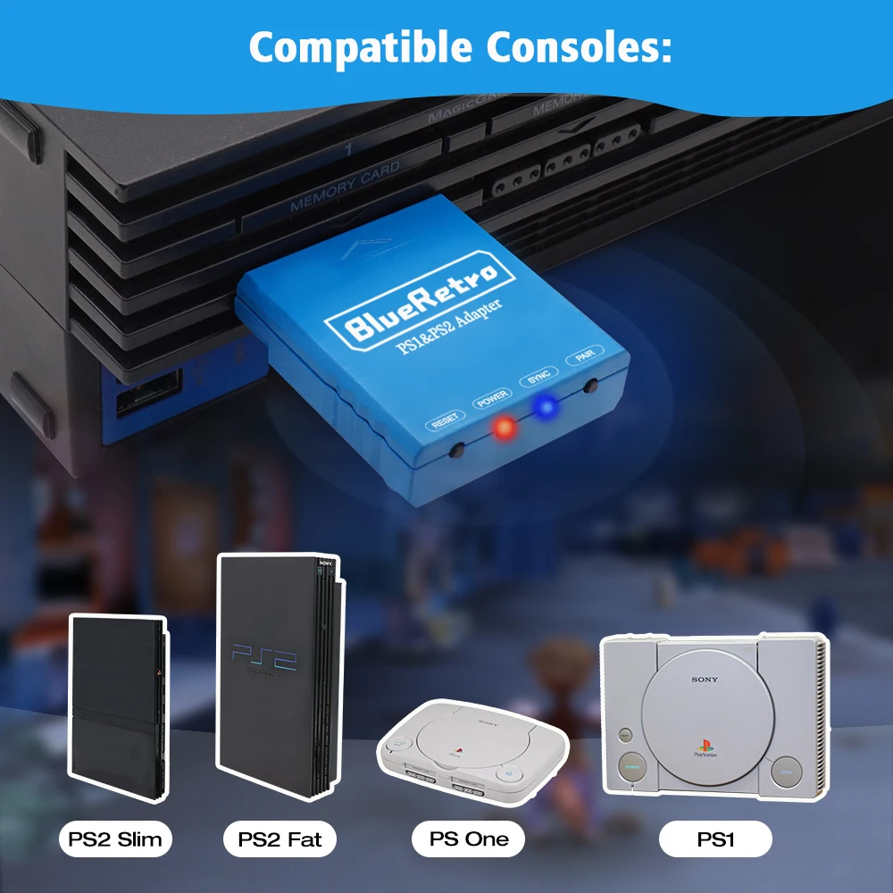 Retroscaler Blueretro Multiplayer Bluetooth Wireless Controllers Adapter for PS2 PS One SONY Playstation Game Consoles
Retroscaler Blueretro Multiplayer Bluetooth Wireless Controllers Adapter for PS2 PS One SONY Playstation Game Consoles