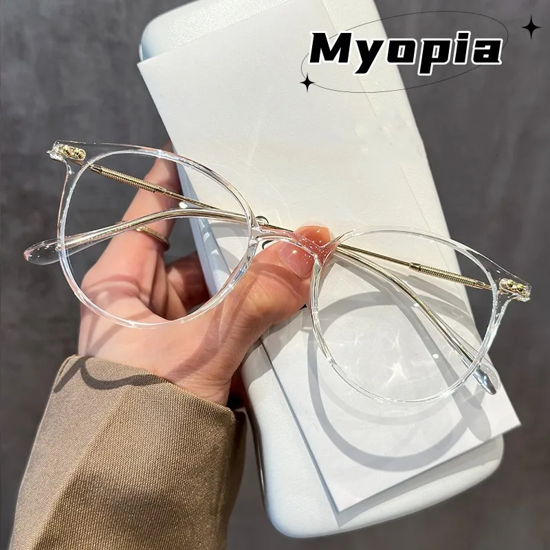 Stylish Round Finished Myopia Glasses Women Men Short-sighted Eyewear Fashion Prescription Eyeglasses Minus Diopter 0 To -4.0 
Stylish Round Finished Myopia Glasses Women Men Short-sighted Eyewear Fashion Prescription Eyeglasses Minus Diopter 0 To -4.0