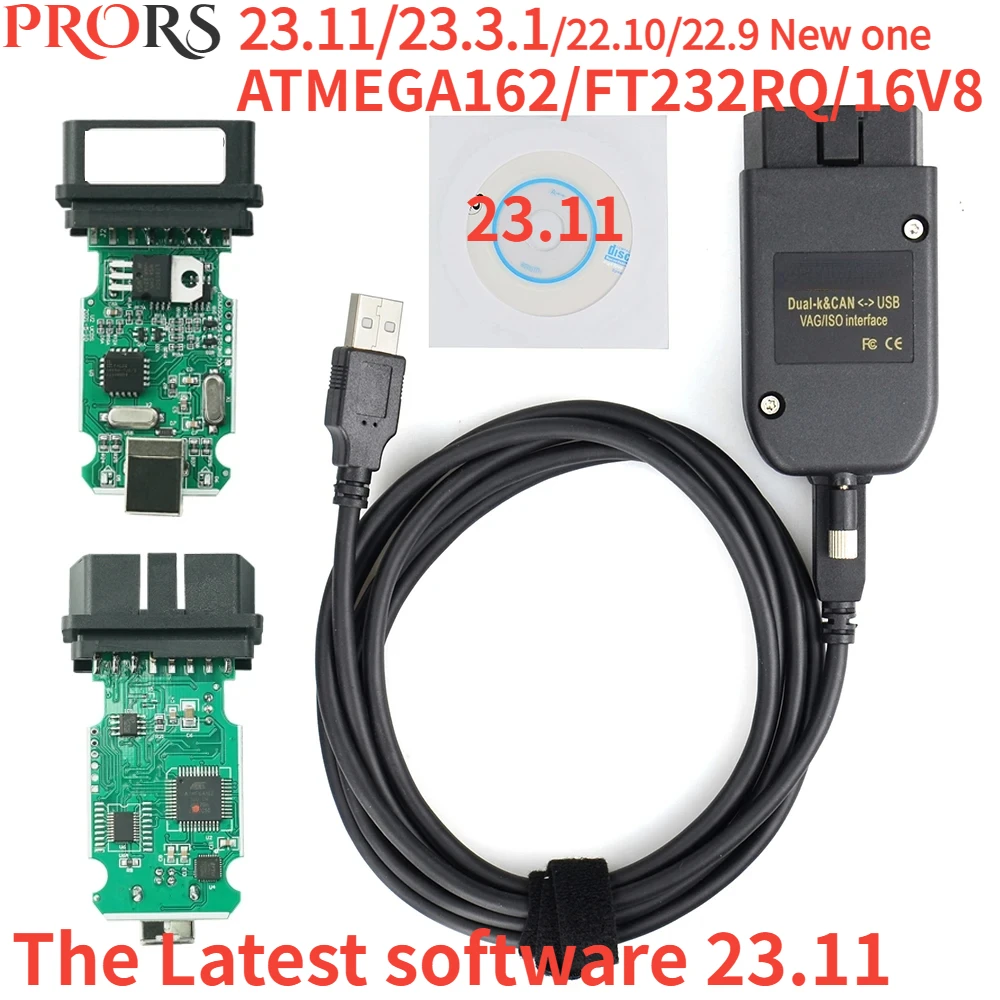 

Latest V23.11/V23.3.1 VAGCOM 22.10 Obd2 Scanner Hex V2 VAG COM 21.9 FOR VW/AUDI/Skoda Seat ATMEGA162 Multi-language Diagnostic