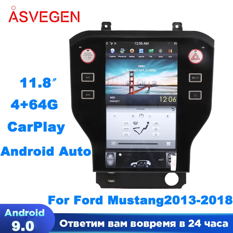 11.8 " Android 9.0 Car Radio Player For Ford Mustang 2011-2018 GPS Navigation Wifi Bluetooth Unit Multimedia Audio Stereo Screen
11.8 " Android 9.0 Car Radio Player For Ford Mustang 2011-2018 GPS Navigation Wifi Bluetooth Unit Multimedia Audio Stereo Screen